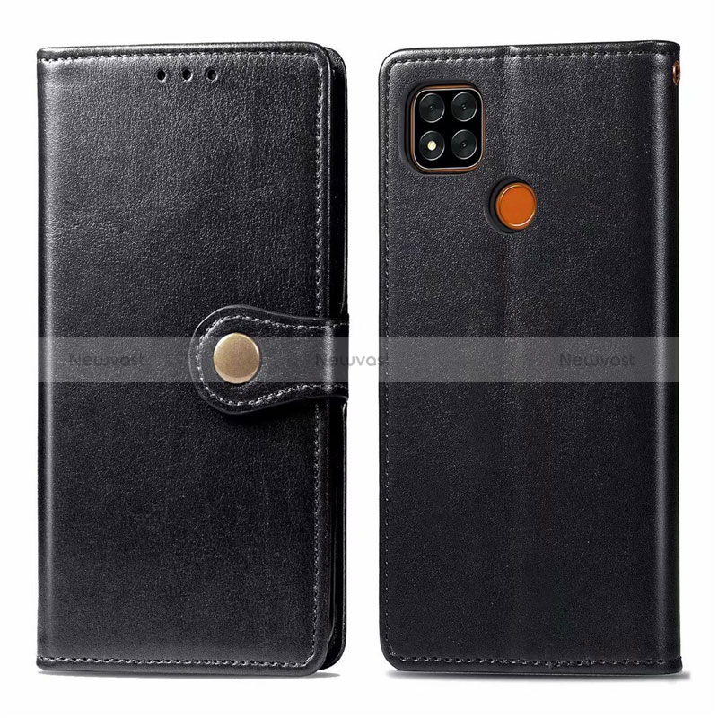 Leather Case Stands Flip Cover L06 Holder for Xiaomi POCO C3 Black