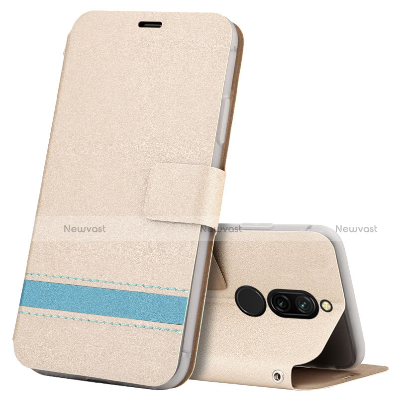 Leather Case Stands Flip Cover L06 Holder for Xiaomi Redmi 8 Gold