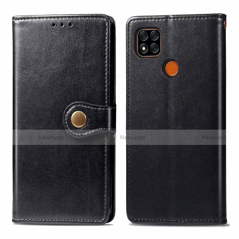 Leather Case Stands Flip Cover L06 Holder for Xiaomi Redmi 9C Black