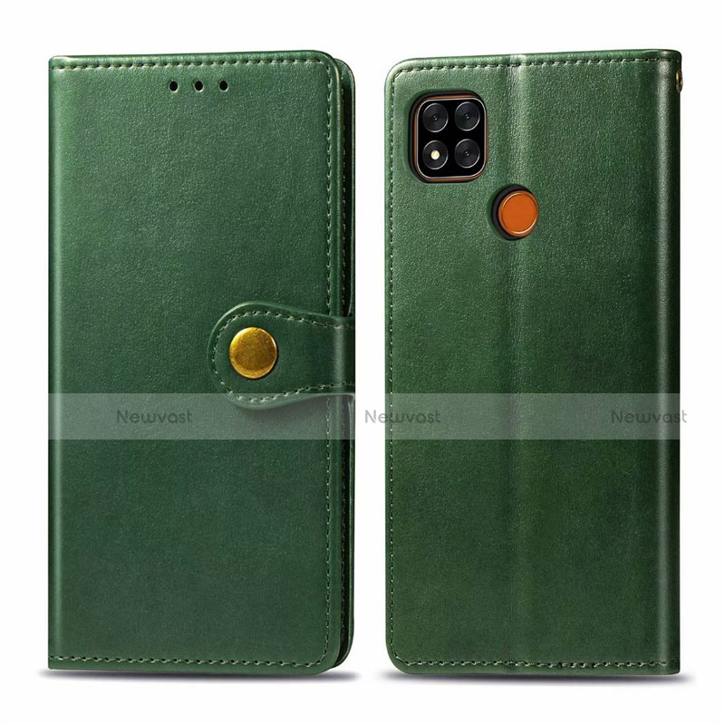 Leather Case Stands Flip Cover L06 Holder for Xiaomi Redmi 9C Green