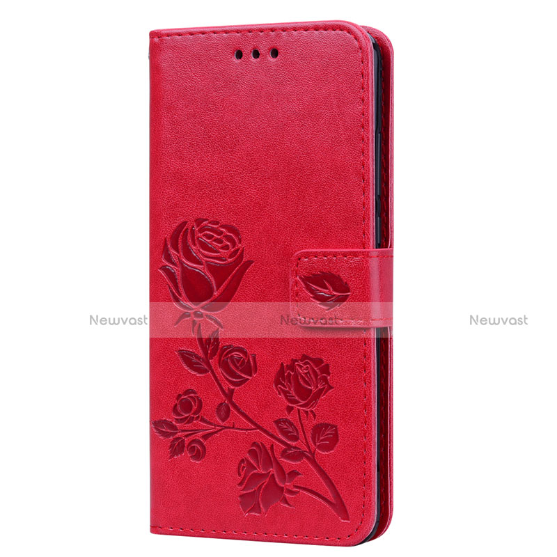 Leather Case Stands Flip Cover L07 Holder for Huawei Honor 8X Red