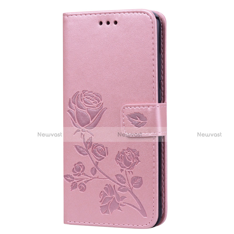 Leather Case Stands Flip Cover L07 Holder for Huawei Honor 8X Rose Gold