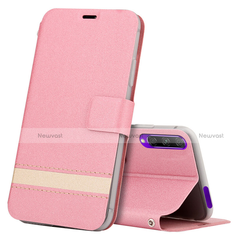 Leather Case Stands Flip Cover L07 Holder for Huawei Honor 9X Pro Pink