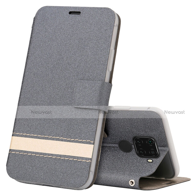 Leather Case Stands Flip Cover L07 Holder for Huawei Mate 30 Lite Gray