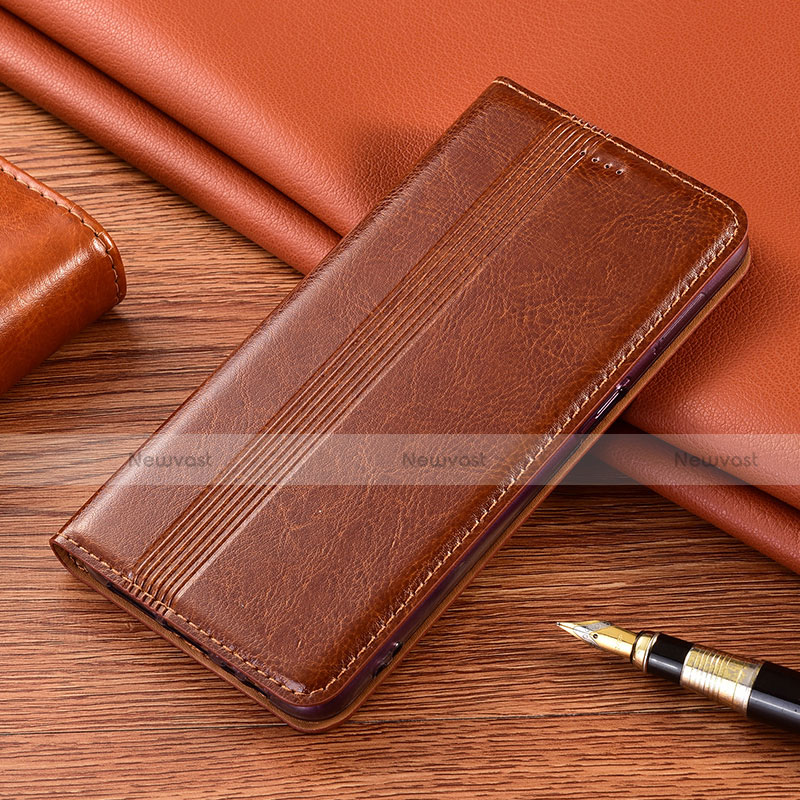 Leather Case Stands Flip Cover L07 Holder for Huawei Mate 40 Lite 5G Light Brown