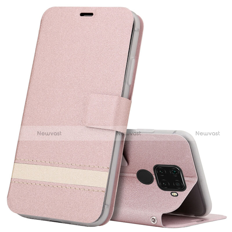 Leather Case Stands Flip Cover L07 Holder for Huawei Nova 5i Pro Rose Gold