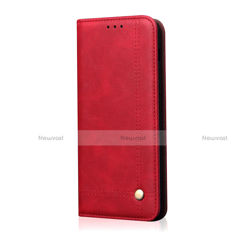 Leather Case Stands Flip Cover L07 Holder for Huawei Nova 6 SE Red