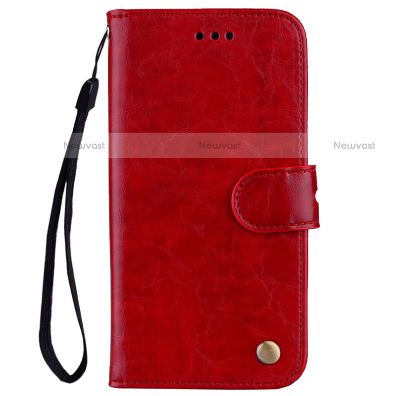 Leather Case Stands Flip Cover L07 Holder for Huawei P20 Lite Red