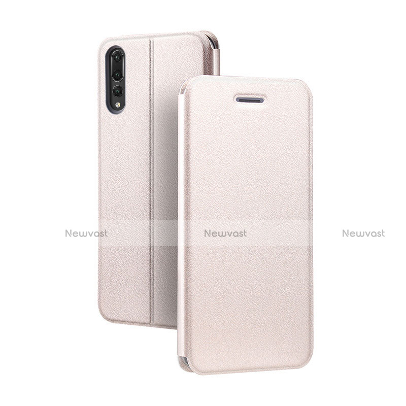 Leather Case Stands Flip Cover L07 Holder for Huawei P20 Pro Rose Gold