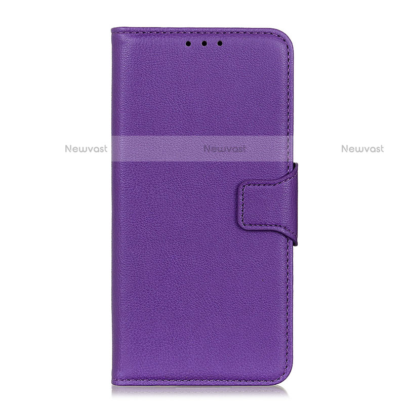 Leather Case Stands Flip Cover L07 Holder for Motorola Moto Edge Purple