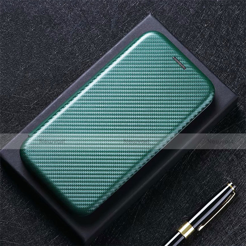 Leather Case Stands Flip Cover L07 Holder for Motorola Moto G 5G Green