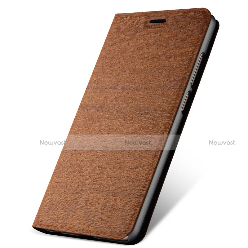 Leather Case Stands Flip Cover L07 Holder for Oppo A11X Brown