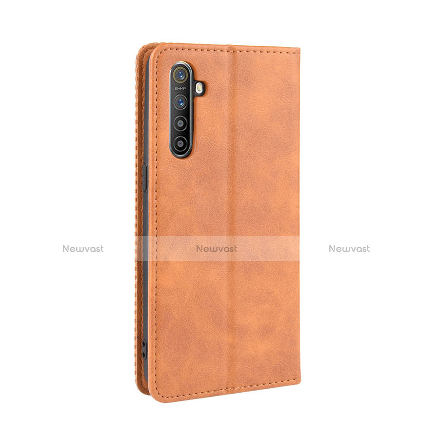 Leather Case Stands Flip Cover L07 Holder for Oppo K5 Orange