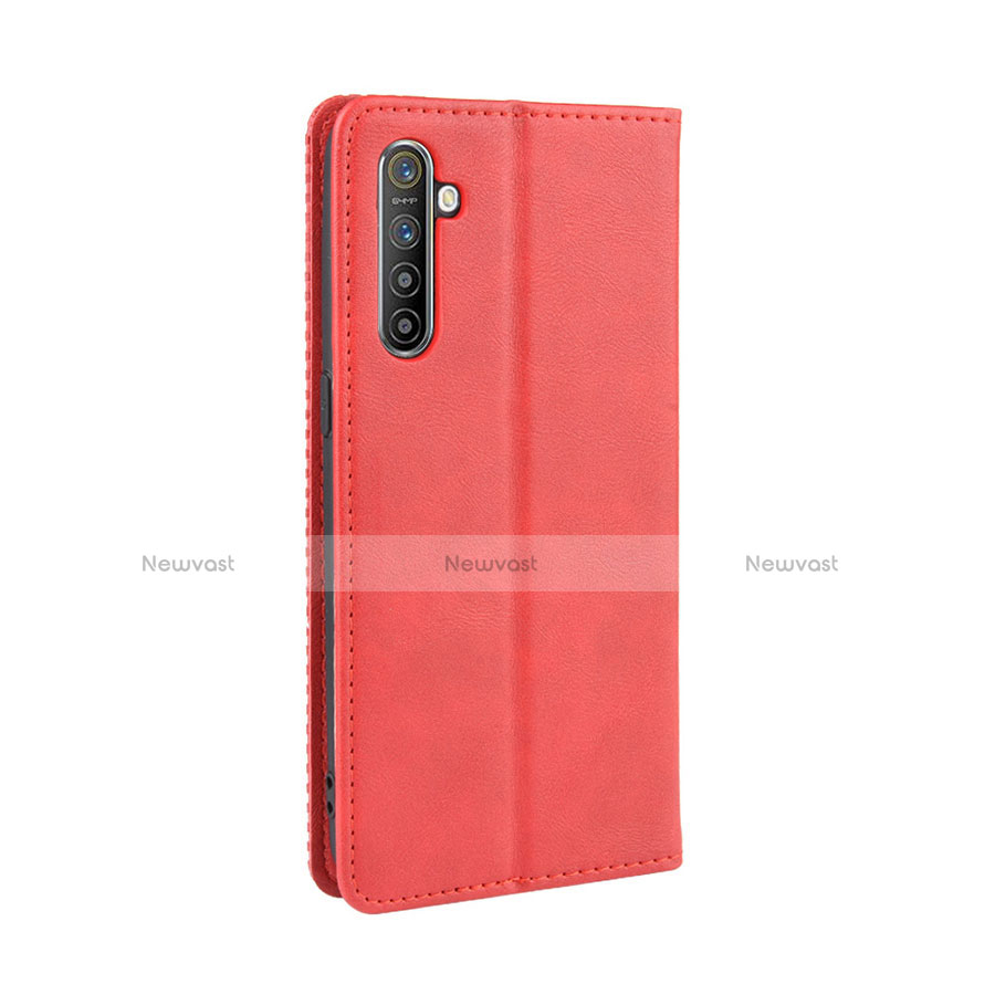 Leather Case Stands Flip Cover L07 Holder for Oppo K5 Red