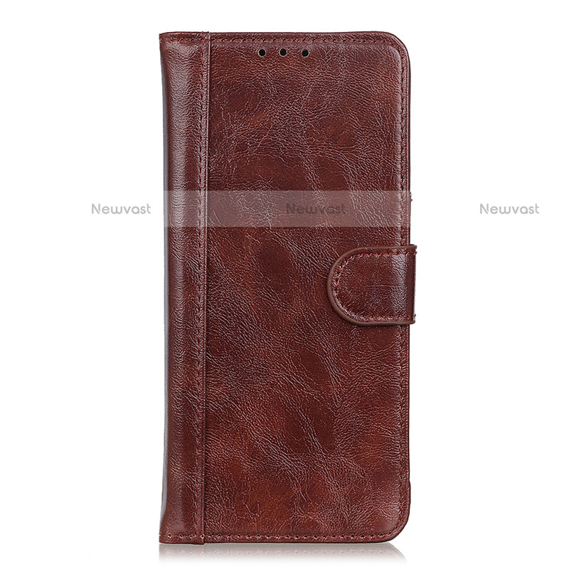 Leather Case Stands Flip Cover L07 Holder for Realme Q2 5G Brown