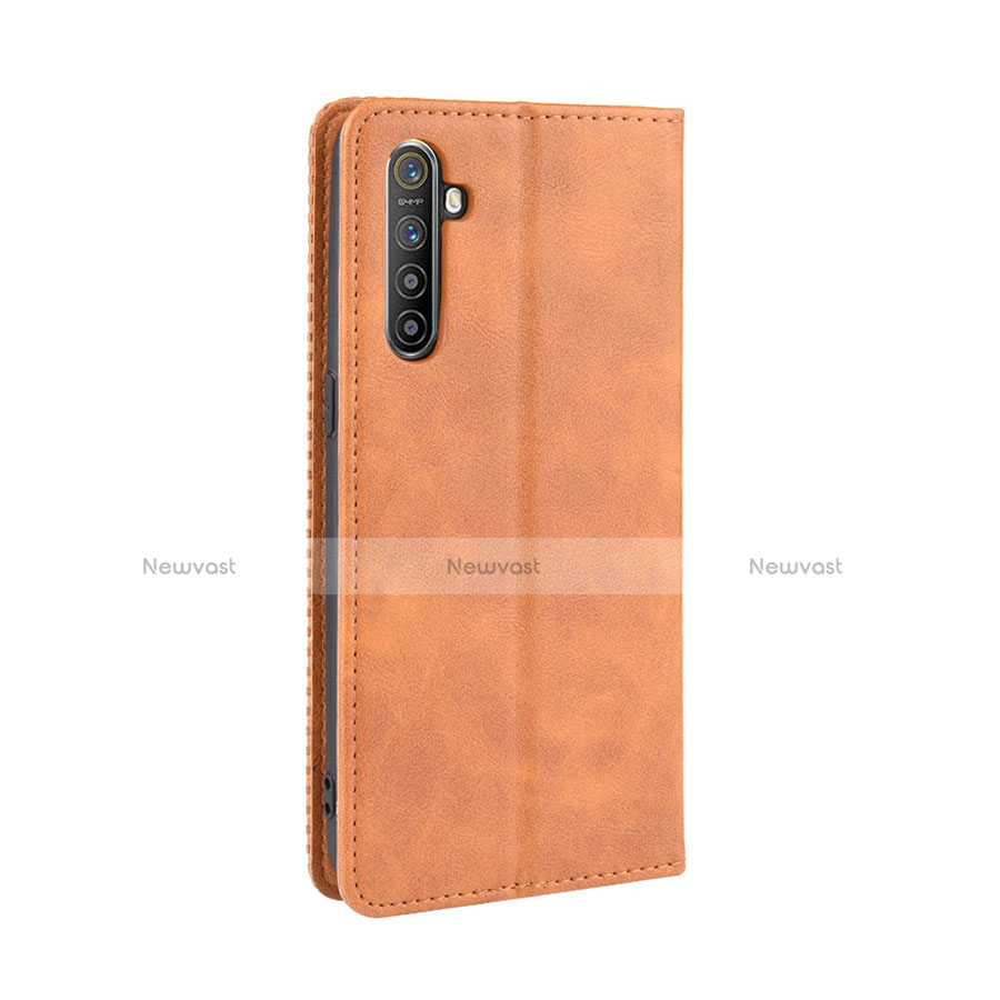 Leather Case Stands Flip Cover L07 Holder for Realme X2 Orange