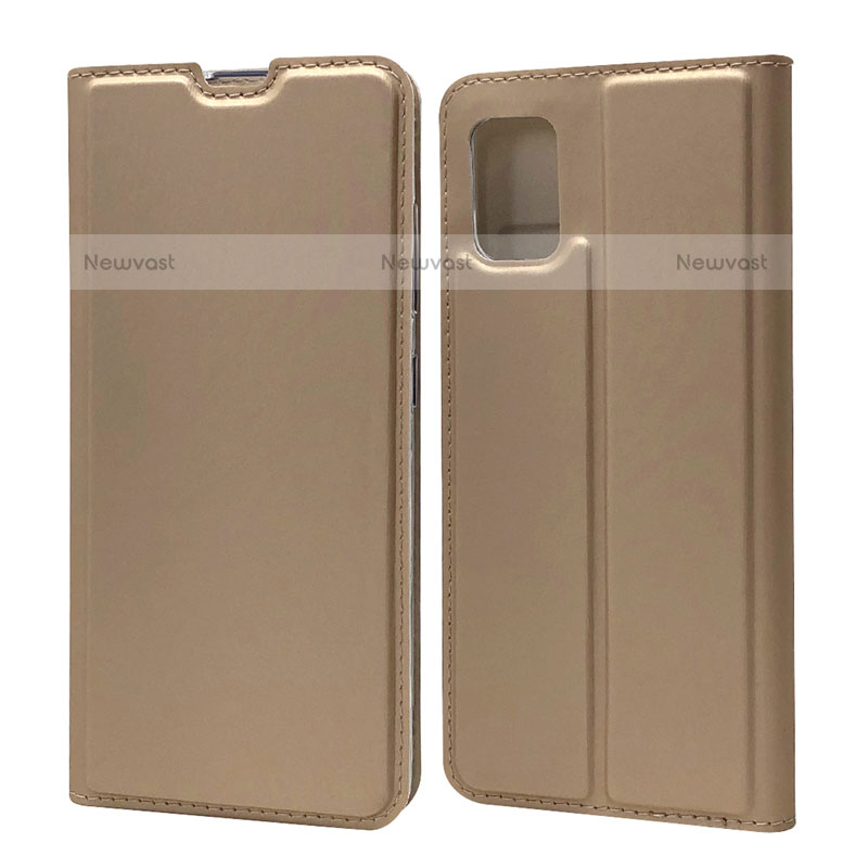 Leather Case Stands Flip Cover L07 Holder for Samsung Galaxy A71 4G A715 Gold