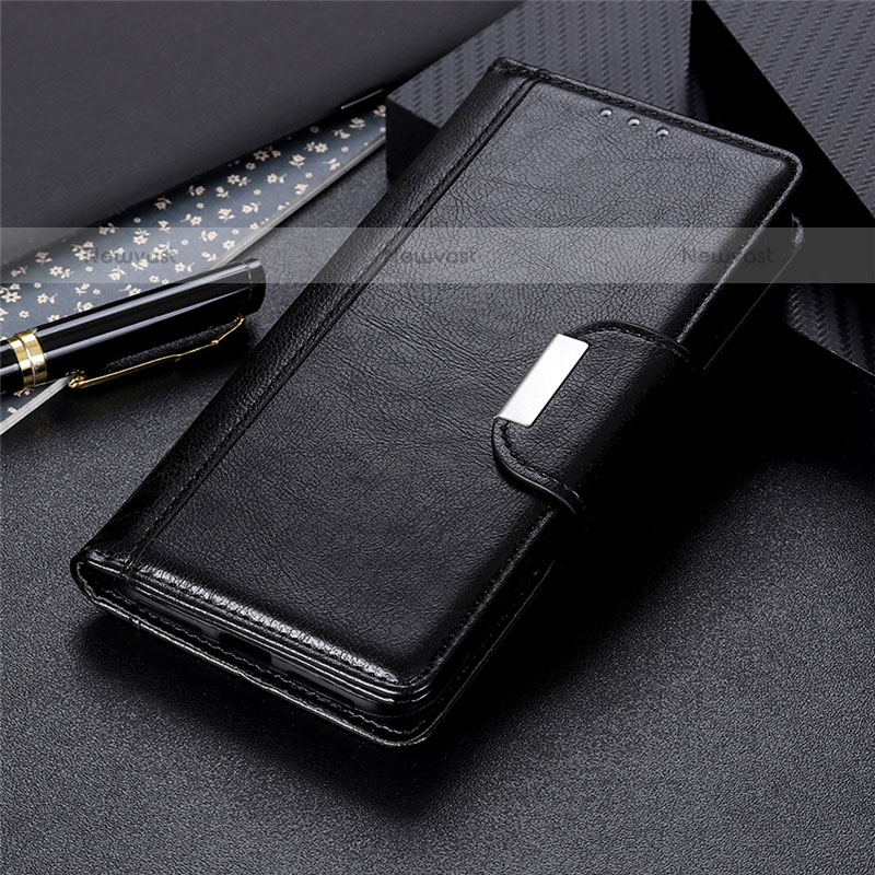 Leather Case Stands Flip Cover L07 Holder for Samsung Galaxy M11 Black