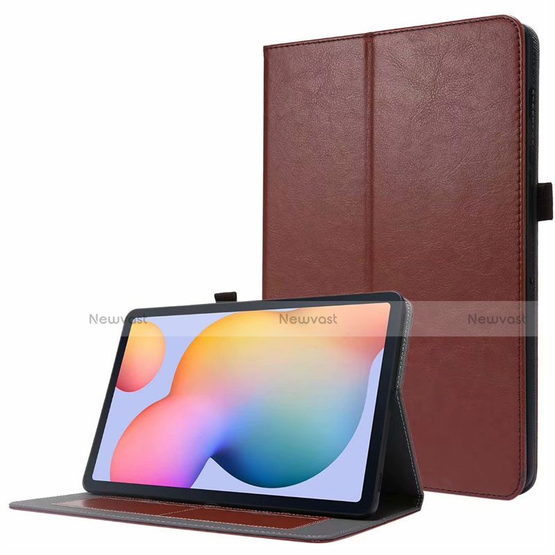 Leather Case Stands Flip Cover L07 Holder for Samsung Galaxy Tab S7 4G 11 SM-T875 Brown