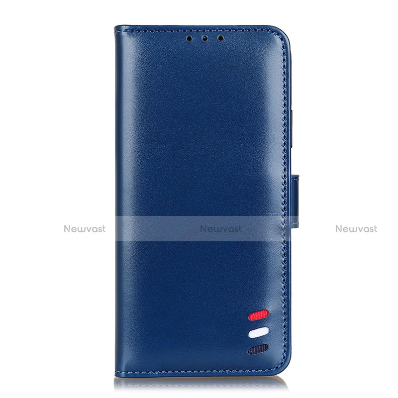 Leather Case Stands Flip Cover L07 Holder for Xiaomi Mi 10 Lite Blue