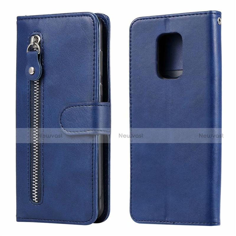 Leather Case Stands Flip Cover L07 Holder for Xiaomi Poco M2 Pro Blue