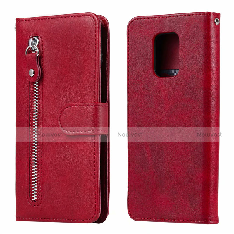 Leather Case Stands Flip Cover L07 Holder for Xiaomi Poco M2 Pro Red