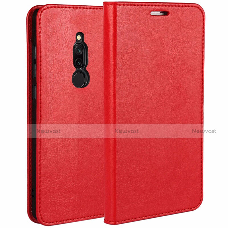 Leather Case Stands Flip Cover L07 Holder for Xiaomi Redmi 8 Red