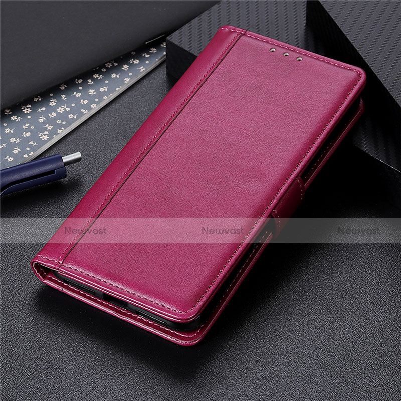 Leather Case Stands Flip Cover L07 Holder for Xiaomi Redmi K30S 5G Red Wine