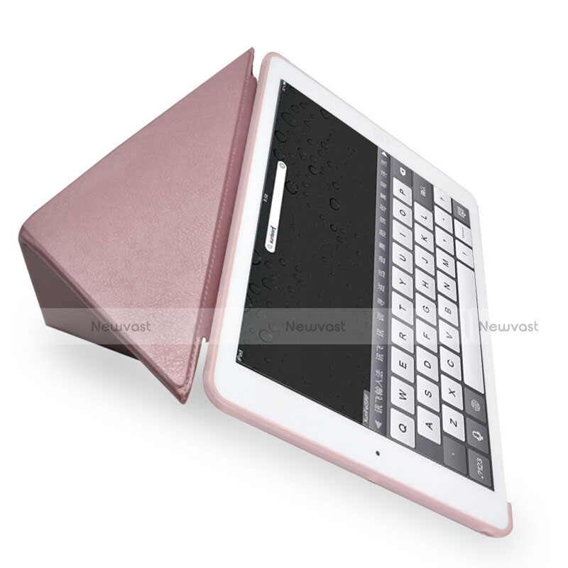 Leather Case Stands Flip Cover L08 for Apple New iPad 9.7 (2017) Rose Gold