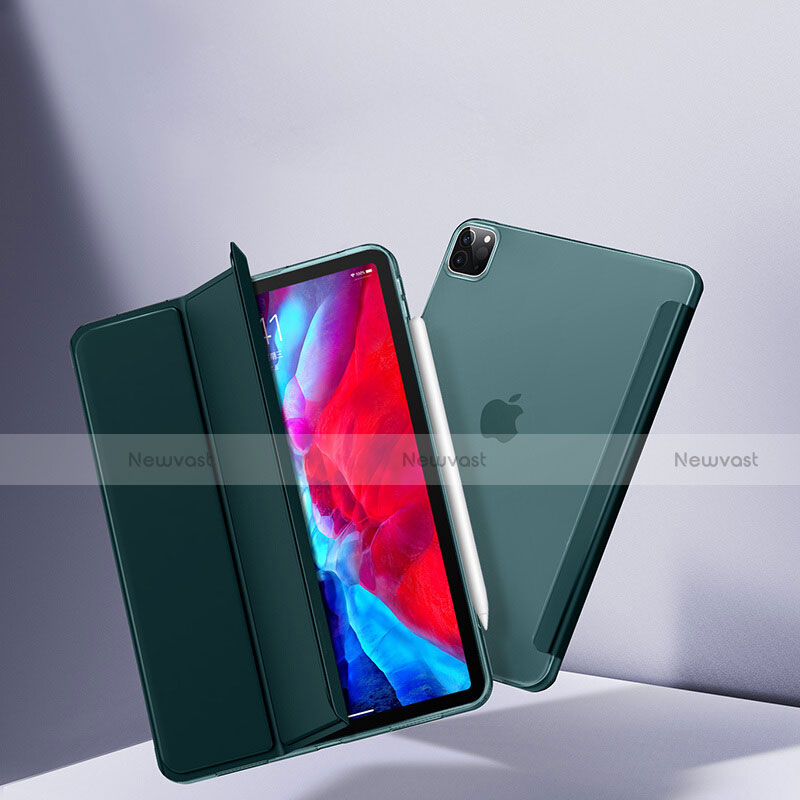 Leather Case Stands Flip Cover L08 Holder for Apple iPad Pro 12.9 (2020) Green