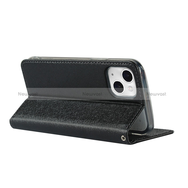 Leather Case Stands Flip Cover L08 Holder for Apple iPhone 15