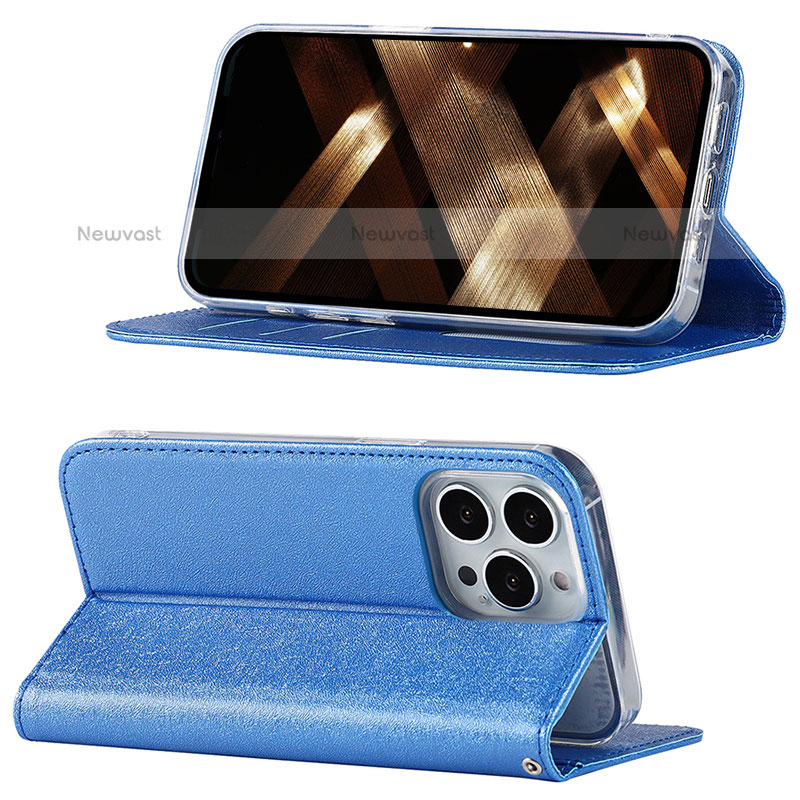 Leather Case Stands Flip Cover L08 Holder for Apple iPhone 15 Pro