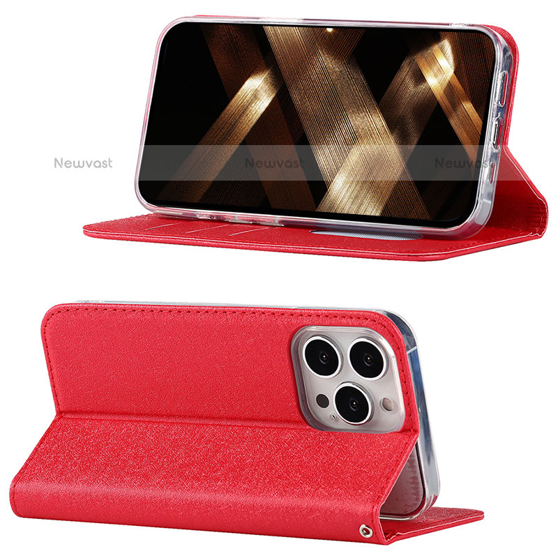 Leather Case Stands Flip Cover L08 Holder for Apple iPhone 16 Pro