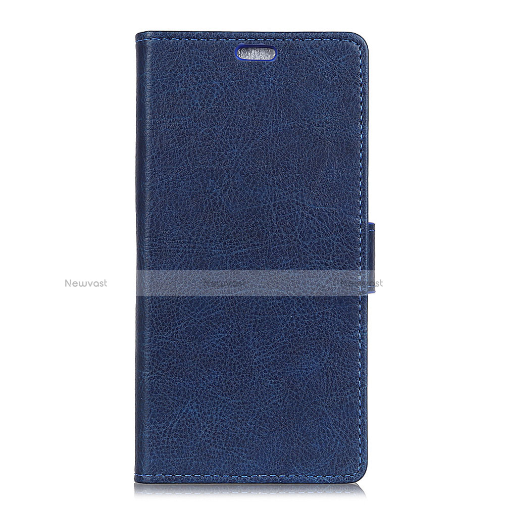 Leather Case Stands Flip Cover L08 Holder for Asus Zenfone 5 ZS620KL Blue