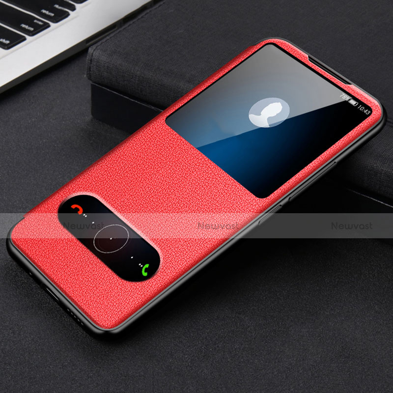 Leather Case Stands Flip Cover L08 Holder for Huawei Honor 30 Red