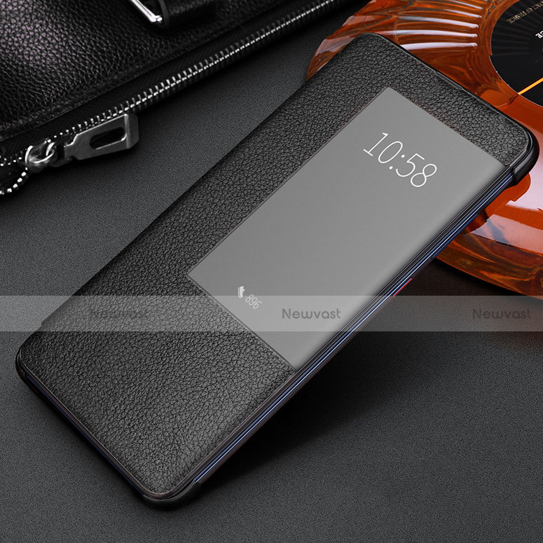 Leather Case Stands Flip Cover L08 Holder for Huawei Mate 20 Black