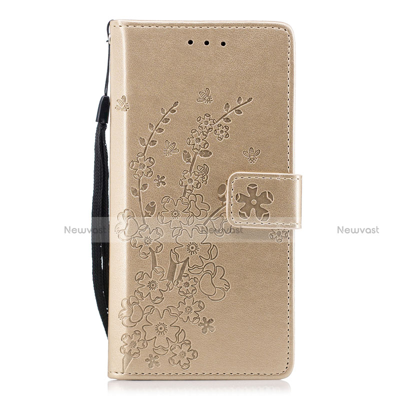 Leather Case Stands Flip Cover L08 Holder for Huawei P20 Gold