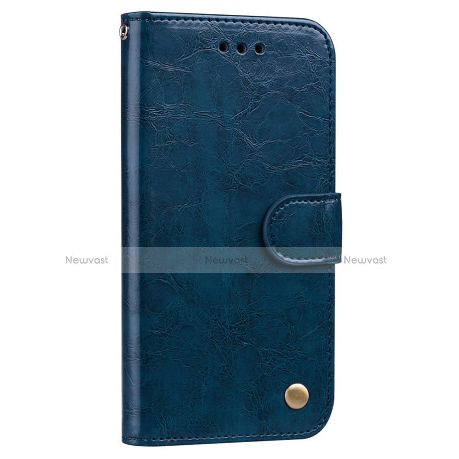 Leather Case Stands Flip Cover L08 Holder for Huawei P20 Pro Blue