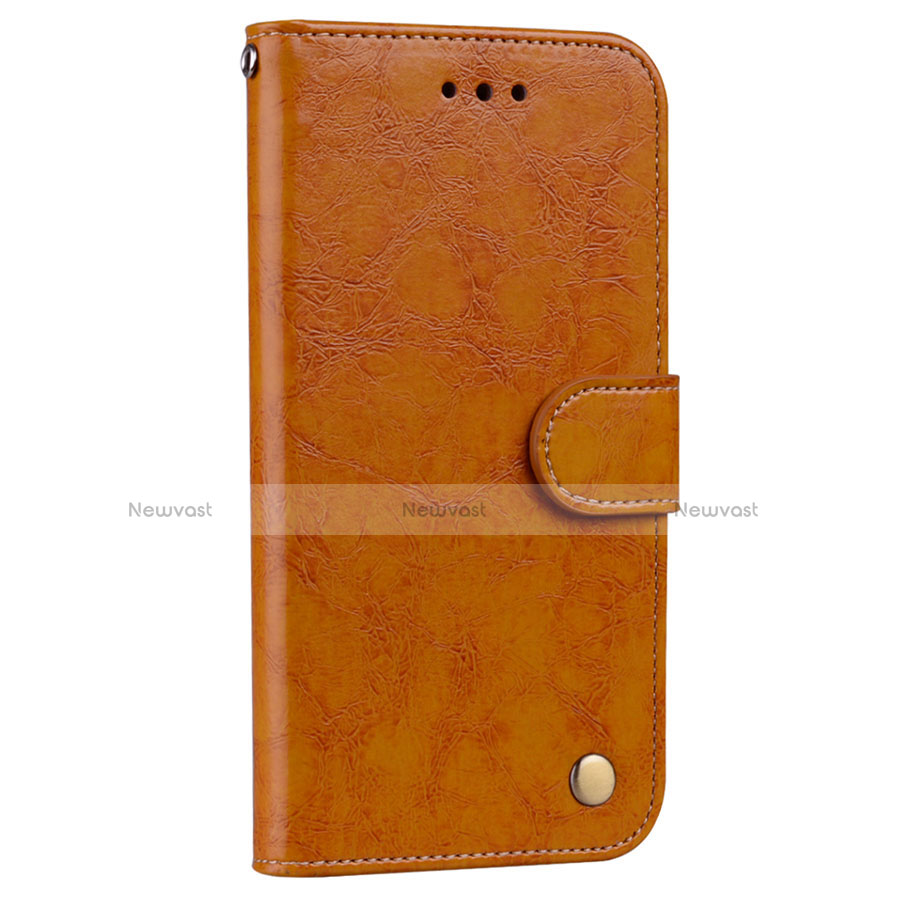 Leather Case Stands Flip Cover L08 Holder for Huawei P20 Pro Orange