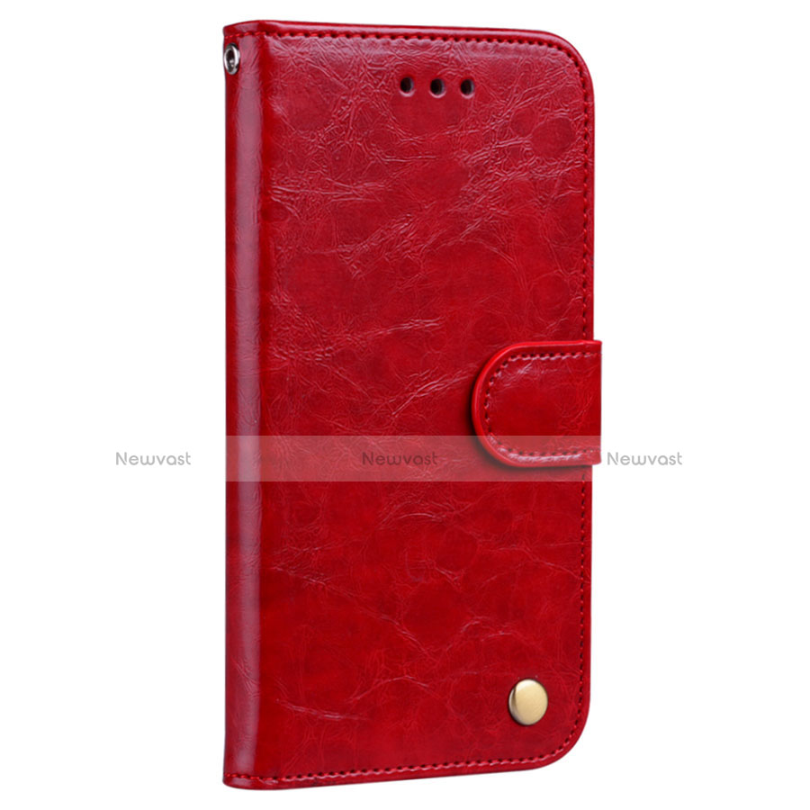 Leather Case Stands Flip Cover L08 Holder for Huawei P20 Pro Red