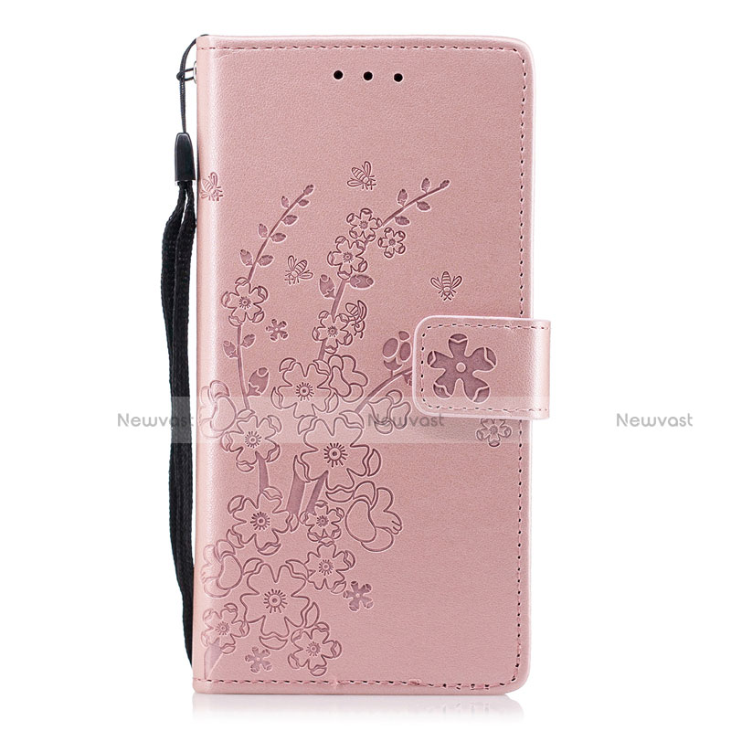 Leather Case Stands Flip Cover L08 Holder for Huawei P20 Rose Gold