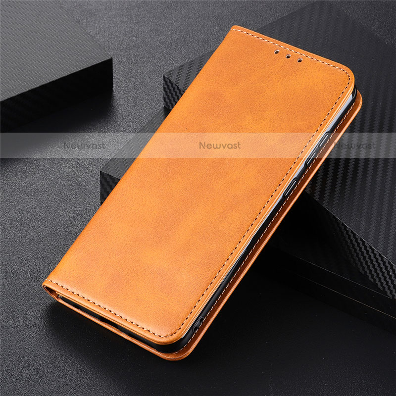 Leather Case Stands Flip Cover L08 Holder for Motorola Moto Edge Orange