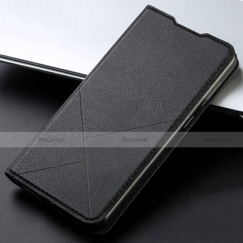 Leather Case Stands Flip Cover L08 Holder for Oppo A91 Black