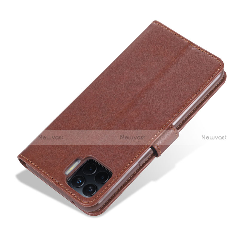 Leather Case Stands Flip Cover L08 Holder for Oppo F17 Pro