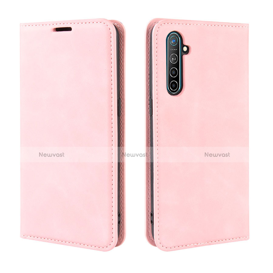 Leather Case Stands Flip Cover L08 Holder for Oppo K5 Pink