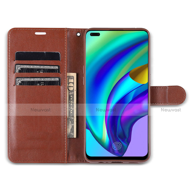 Leather Case Stands Flip Cover L08 Holder for Oppo Reno4 F