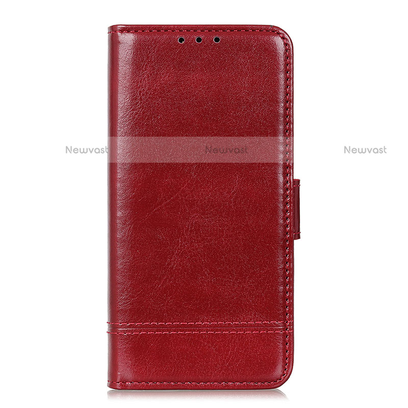 Leather Case Stands Flip Cover L08 Holder for Realme C11 Red Wine