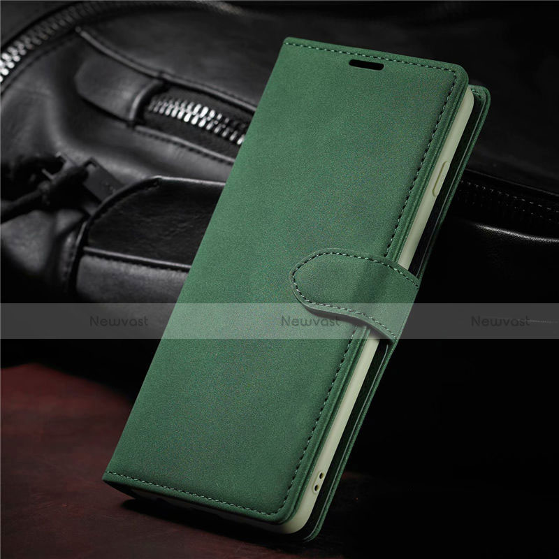 Leather Case Stands Flip Cover L08 Holder for Samsung Galaxy S21 5G Midnight Green