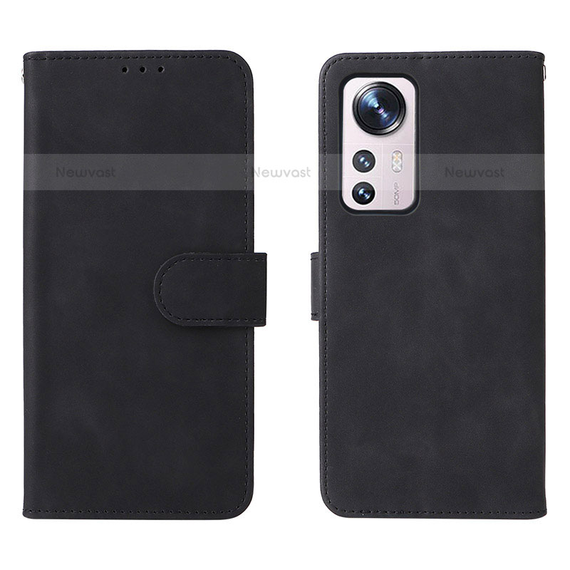 Leather Case Stands Flip Cover L08 Holder for Xiaomi Mi 12 Pro 5G Black