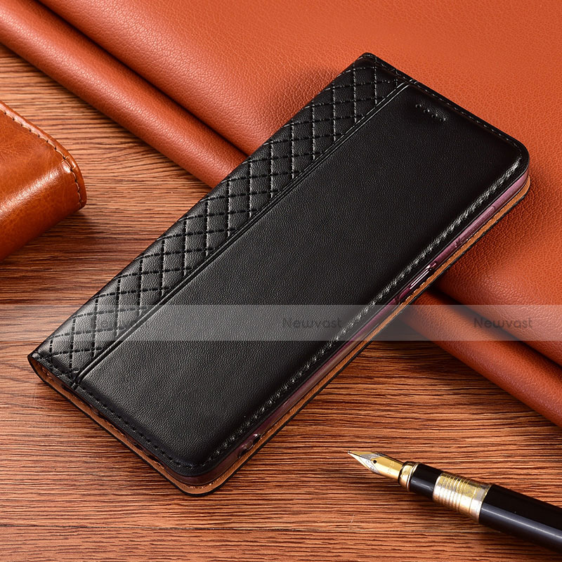 Leather Case Stands Flip Cover L08 Holder for Xiaomi Poco X3 NFC Black